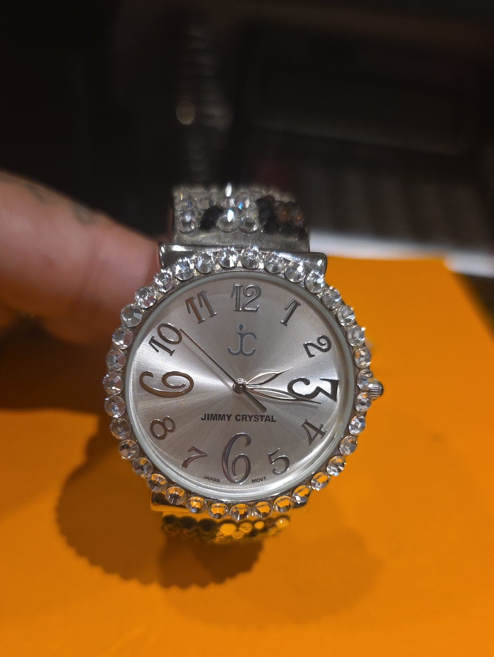 Jimmy Crystal Silver Crystal-Trim Women's Watch